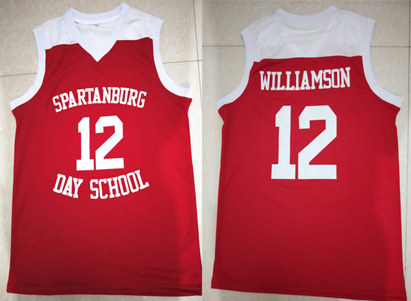 New arrival Spartanburg Day School #12 Zion Williamson Duke college #1 embroidered basketball jerseys custom stitched game uniform