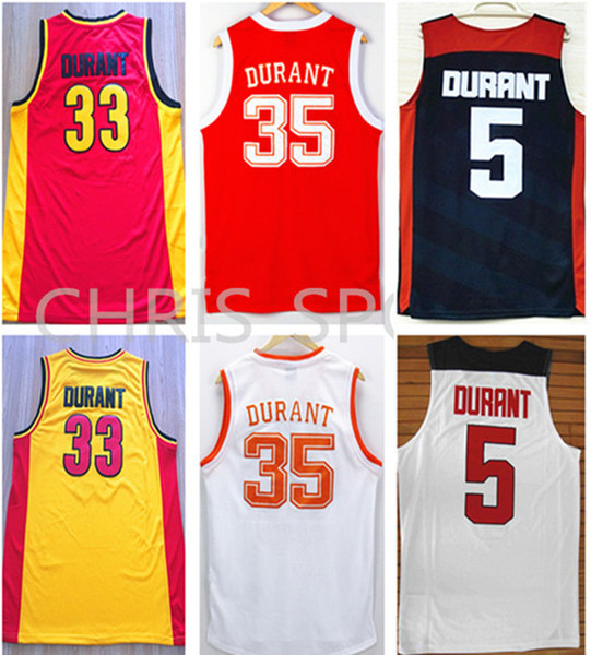 Texas college basketball jersey Oak Hill high school #33 Kevin Durant FMVP mens jerseys usa player #5 35 wear