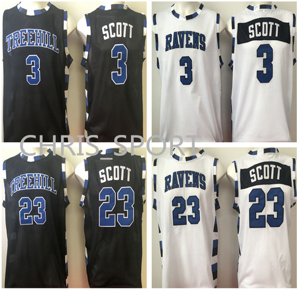 One Tree Hill Ravens Nathan Scott Lucas Scott basketball jerseys player uniform black/white jerseys