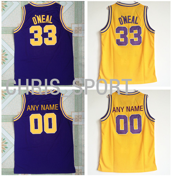 LSU college basketball jerseys Tigers legends wear #33 Shaquille O'Neal mesh university custom game uniform