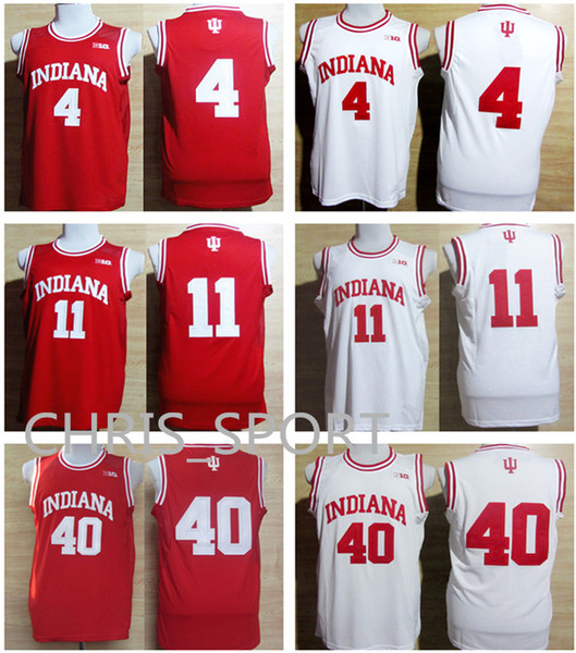 Indiana College Basketball Jerseys Hoosiers #4 Victor Oladipo #11 Isiah Thomas 40 Cody Zeller red/white game uniform