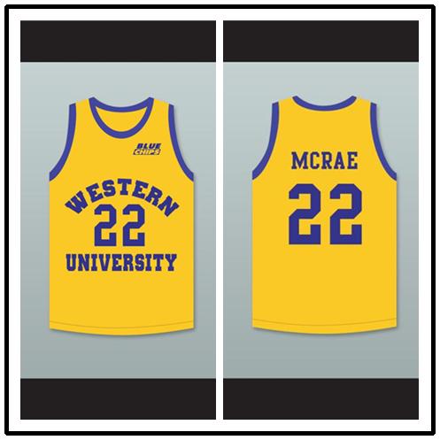 Anfernee Hardaway Butch McRae 22 Western University Yellow Basketball Jersey with Blue Chips Patch