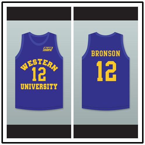 Action Bronson 12 Western University Blue Basketball Jersey with Blue Chips Patch