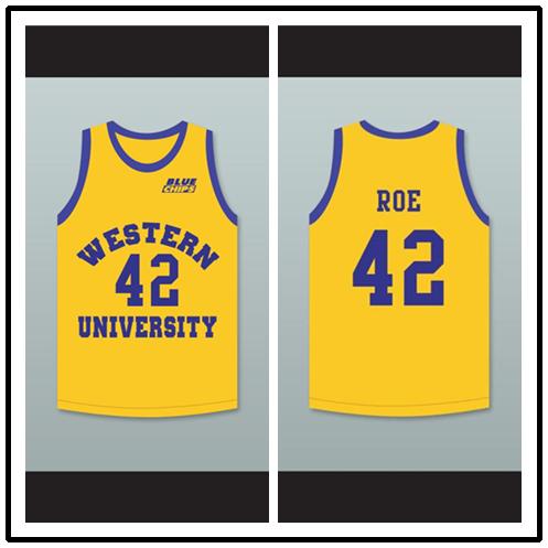 Anthony C Hall Tony the Point Shaver 44 Western University Yellow Basketball Jersey with Blue Chips Patch