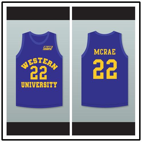 Anfernee Hardaway Butch McRae 22 Western University Blue Basketball Jersey with Blue Chips Patch