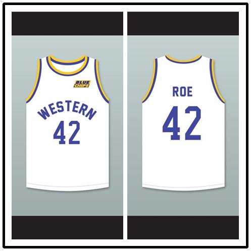 Anthony C Hall Tony the Point Shaver 44 Western University White Basketball Jersey with Blue Chips Patch