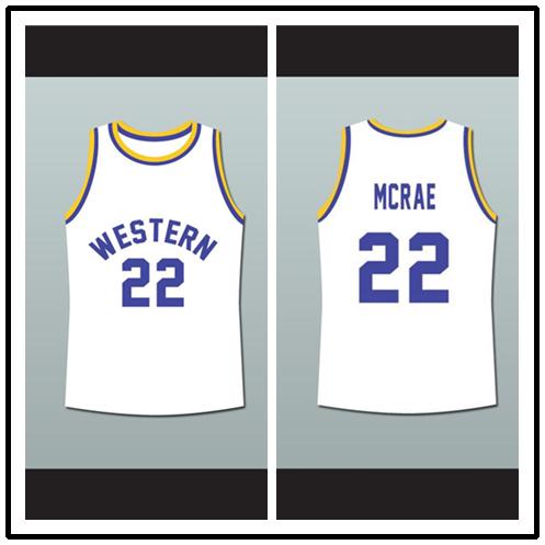 Anfernee Hardaway Butch McRae 22 Western University White Basketball Jersey with Blue Chips