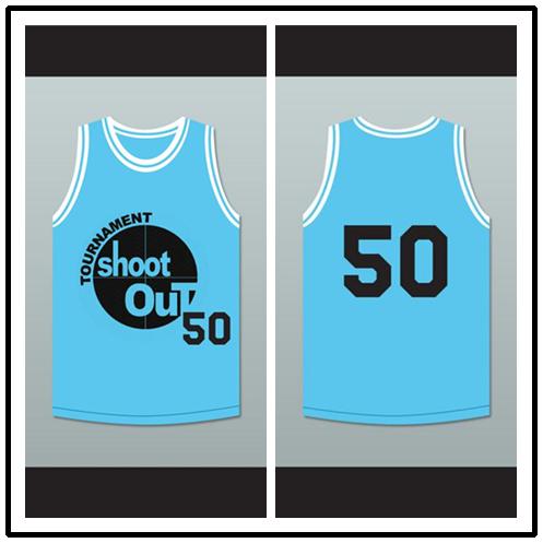 Light Blue Tournament Shoot Out Basketball Jersey Above The Rim