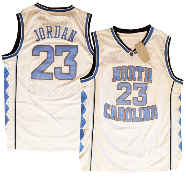 Mens North Carolina UNC Tar Heels  #23 Basketball Throwback Jersey Double Stiched High Quanlity Polyester White Blue Black