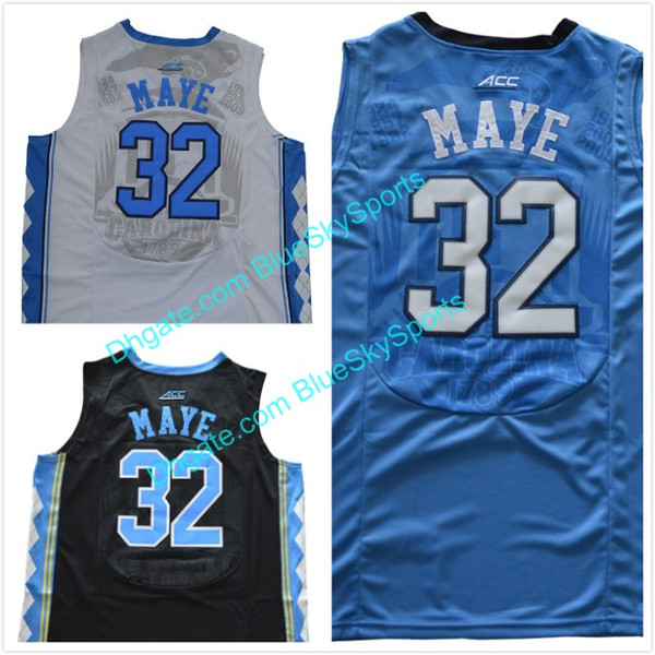 Men's Luke Maye High Quality White Blue Black #32 North Carolina Tar Heels College Basketball Jerseys Stitched Size S-XXL