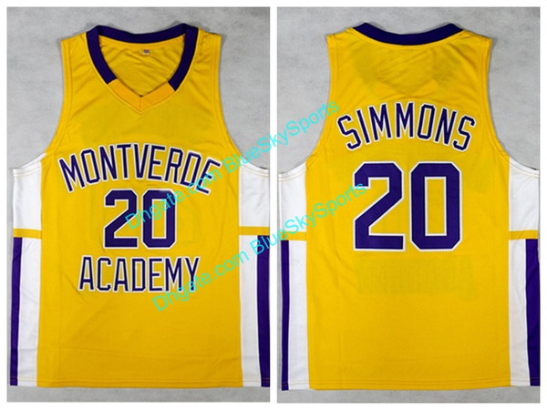 Montverde Academy Ben 25 Simmons Yellow Gold High School Basketball Jerseys Mens All Stitched size S-XXL Fast Shipping