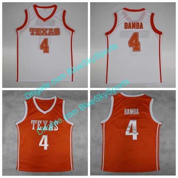 Men's NCAA Texas Longhorns #4 Mohamed Mo Bamba White Orange College Basketball Jersey Stitched Free Shipping Size S-XXL