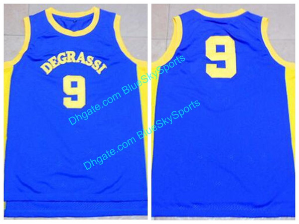 #9 Degrassi Basketball Jersey No Name Community School Panther Basketball Jerseys Stitched Blue Size S-XXL Free Shipping