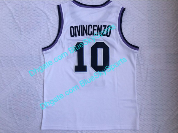 Men's #10 Donte DiVincenzo Jersey High Quality White University Basketball Jerseys Stitched Shirts size S- 2XL