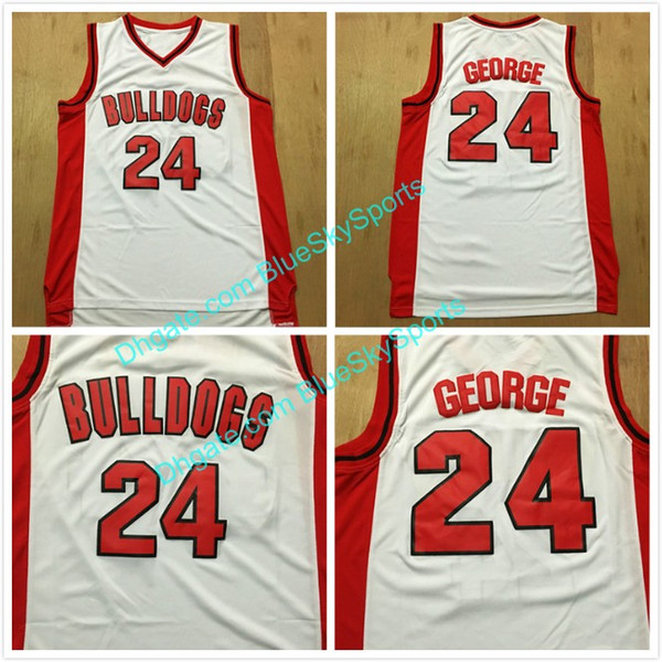 Men's Fresno State Bulldogs #24 Paul George White College Basketball Jersey Stitched Fast Shipping size S-2XL