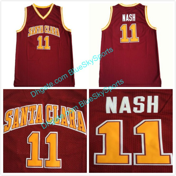 Men's Steve Nash Santa Clara Jersey #11 Red Stitched College Basketball Jerseys Fast Shipping Size S-XXL