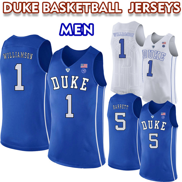 201819 1 Zion Williamson Basketball Jersey Blue top Quality Devils NCAA College 2 Cam Reddish 5 RJ Barrett