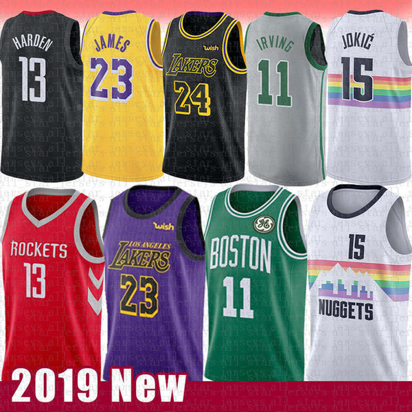 Ncaa Nikola 15 Jokic Kyrie 11 Jersey Irving LeBron 23 James 13 Harden Kobe 33 24 Bryant Irish High School University Basketball Jerseys