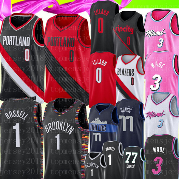 NCAA Damian Mens Lillard Jersey Dwyane 3 Wade D'Angelo 1 Russell Luka #Doncic Basketball Jerseys University Embroidery Logos