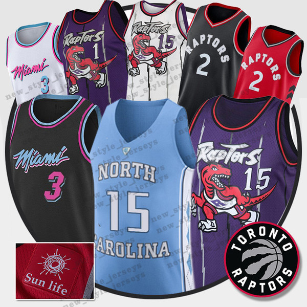 NCAA Vince 15 Carter Wade 3 Dwyane jersey North card Tracy 1 Mcgrady Men Kawhi 2 Leonard Kyle 7 Lowry Basketball Jerseys