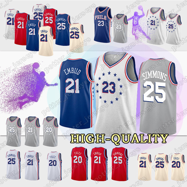 Philadelphia Joel 21 Embiid jersey 76ers 25 Simmons Jimmy 23 Butler jerseys J.J. 17 Redick Allen 3 Iverson Basketball Jerseys