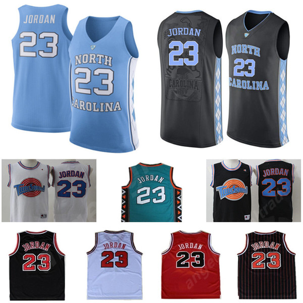 Men's 23 Michael Jerseys Space Jam Tune Squad NCAA North Carolina Tar Heels Jersey Basketball Jerseys