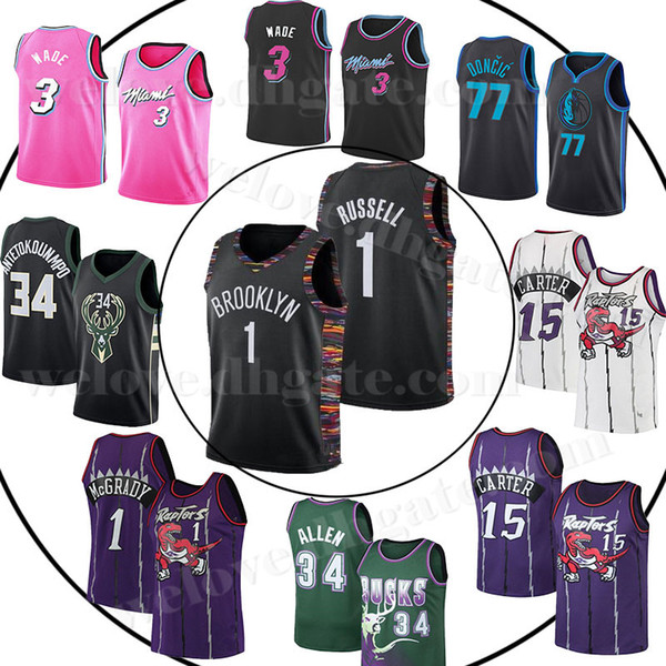 NCAA Dwyane 3 Wade jersey Vince 15 Carter Basketball Jerseys Mens Antetokounmpo D'Angelo # Russells Derrick high school jerseys