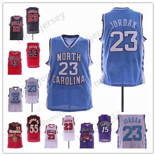 NCAA 23 Michael North Carolina Tar Heels Jersey Raptors Vince 15 Carter Atlanta #55 Dikembe Mutombo Basketball mens Jerseys Stitched