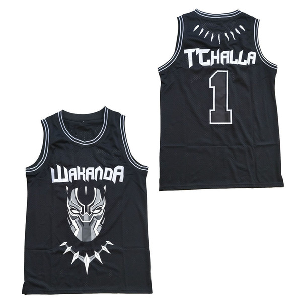 #2 Erik Killmonger The Black Movie Wakanda T'Challa Jersey Black Stitched Basketball Jerseys Men Top Quality Free Shipping