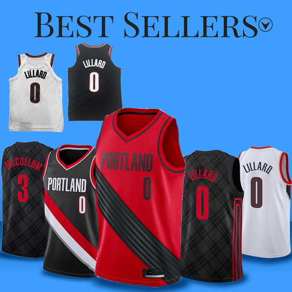 new 0 Damian Lillard 3 McCollum Portland Basketball Trail Jerseys Blazer Basketball Jerseys Embroidery Logos Basketball 100% Stitched Jersey