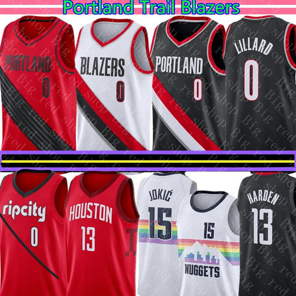 NCAA Damian 0 Lillard Jersey University James 13 Harden Nikola 15 Jokic C.J. 3 McCollum Basketball Jerseys Embroidery