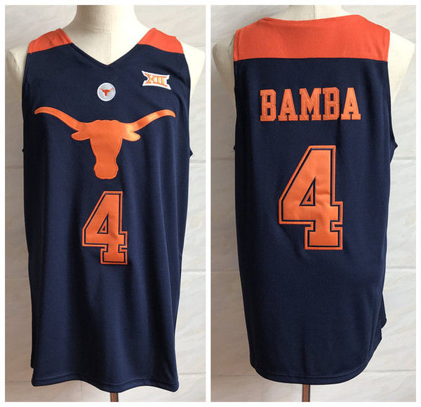 #4 Mohamed Mo Bamba Texas Longhorns college Navy blue Retro Classic Basketball Jersey Mens Stitched Custom any Number and name Jerseys