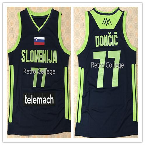 High Quality #77 Doncic Luka slovenija telemach Basketball Jerseys Men Embroidery