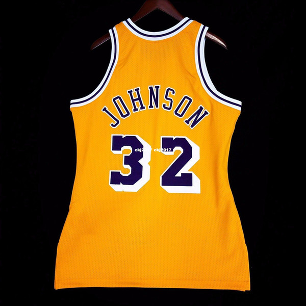 Stitched Johnson Mitchell Ness wholesale Gold Jersey - kobe Mens Vest Size XS-6XL Stitched basketball Jerseys Ncaa