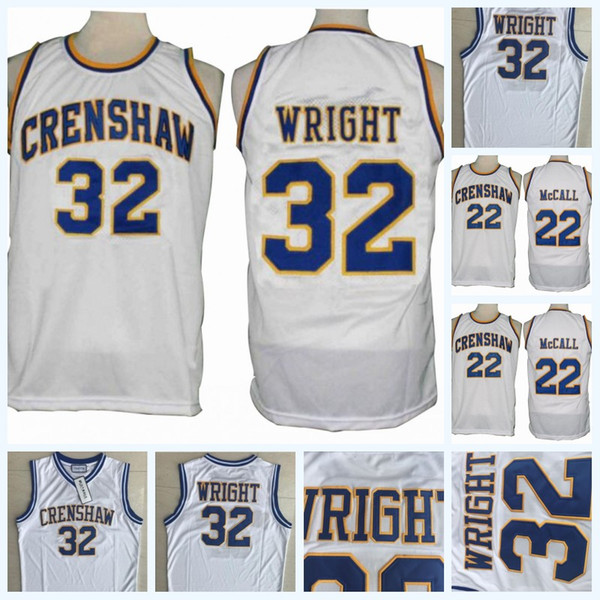 Mens Love and Basketball Movie Jersey 22 Quincy McCALL 32 Monica Wright Crenshaw High School Movie Stitched College Basketball Jerseys