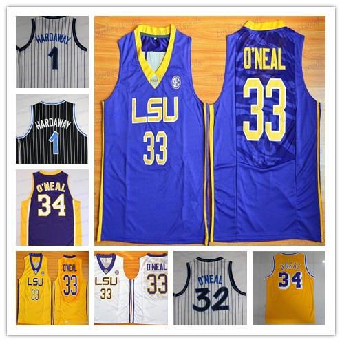 2018 Cheap 32 Shaquille O'Neal 1 Penny Hardaway Jersey Shaq ONeal 34 Shaquille O Neal College Basketball Jersey Shirts Stitched