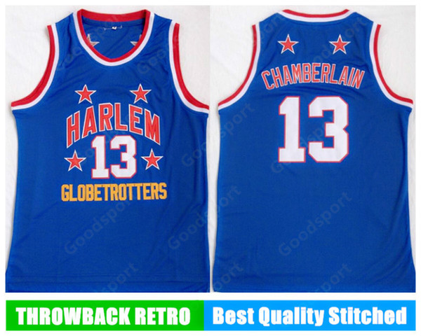 Harlem globetrotters Stitched 13 Wilt Chamberlain embroidery Swingman jerseys Jersey SHIRTS cheap whole sport basketball shirts speed