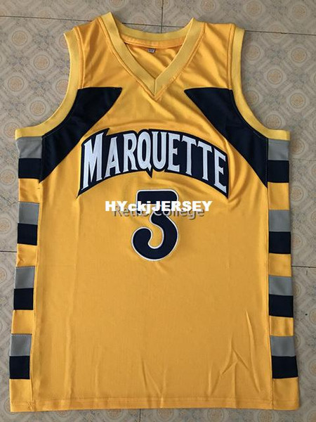 #3 Dwayne Wade College Marquette Golden Eagles Basketball Jersey All Size Embroidery Stitched Customize any name and name XS-6XL vest Jersey