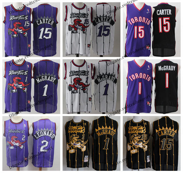 Vintage Mens Toronto Kawhi Leonard Raptors Basketball Jerseys Cheap Tracy McGrady #15 T-Mac Vince Carter Stitched Shirt S-XXL