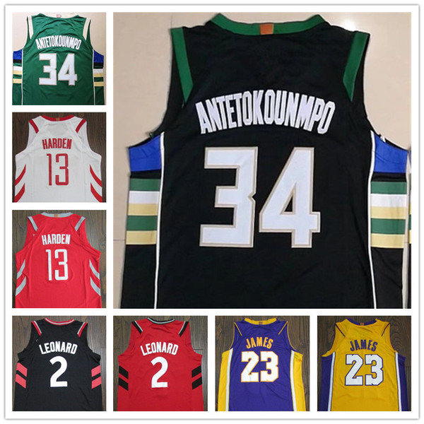 Men's Giannis 34 Antetokounmpo jerseys LeBron 23 James 13 Harden Kawhi 2 Leonard Luka 77 Doncic basketball jerseys