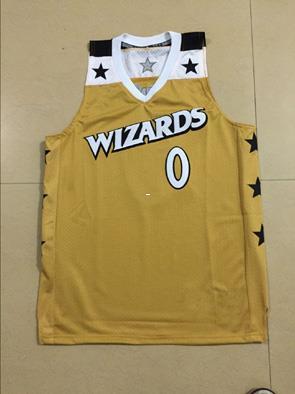 Cheap custom Retro #0 Gilbert Arenas Washington Basketball jerseys Gold stitching sportswear vest Top Mens Cheap Jersey NCAA