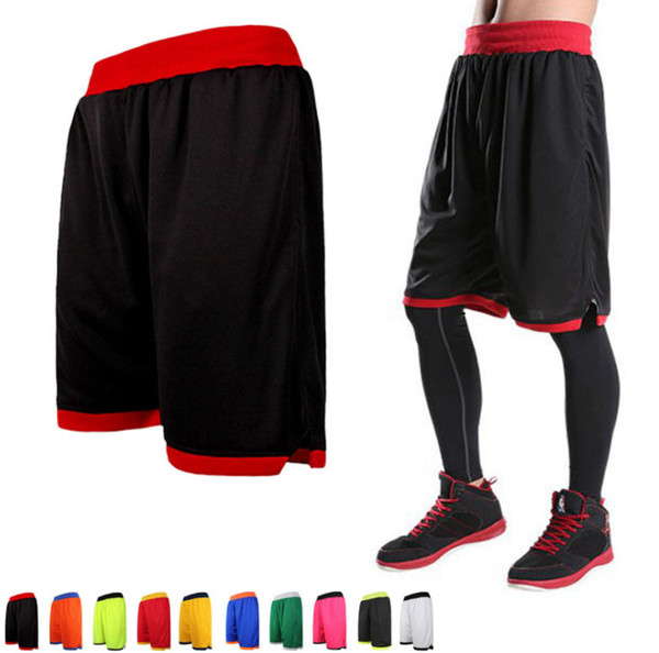 2018 Comfortable breathe freely Basketball Wear Double basketball shorts running shorts loose summer gym pants Colored double panties