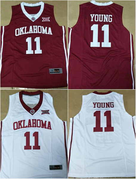 NCAA Oklahoma Sooners #11 Trae Young Jerseys Stitched Red White Best Quality College Basketball S 3XL