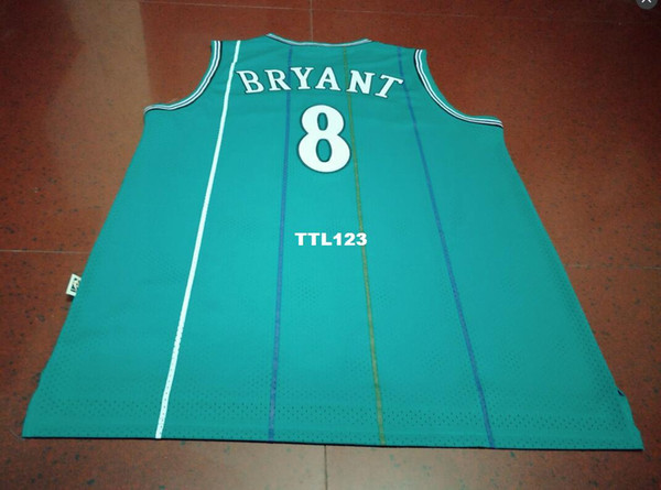 Men Vintage GREEN #8 Kobe Bryant AUTHENTIC Size S-XXL college jersey or custom any name or number jersey