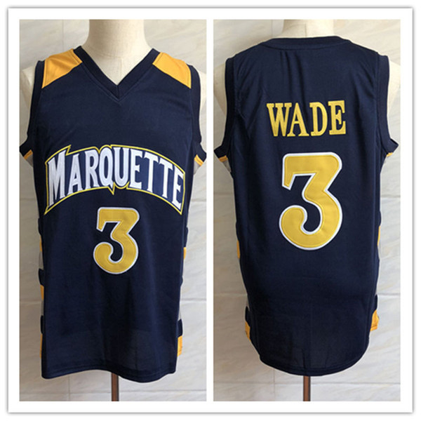 Dwyane Wade #3 Marquette Golden Eagles College Navy blue Retro Basketball Jersey Men's Stitched Jerseys