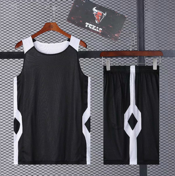 New Man Sports Set Outdoor Basketball Wear 2018 Superior Quality Two Side Wear Breathable Men Basketball Suits Tank Top and Shorts Uniform