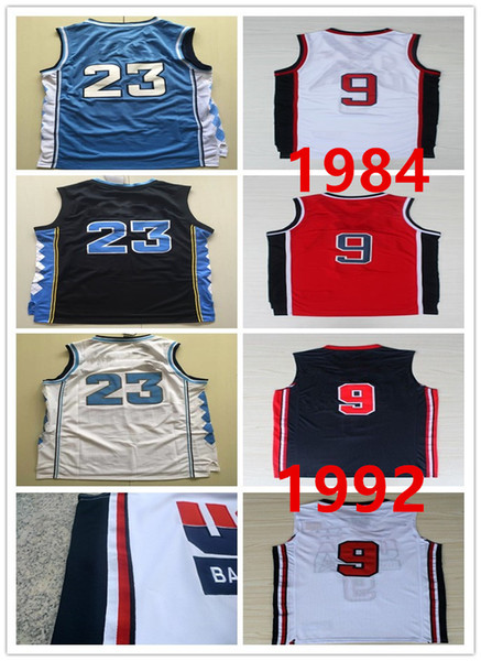 North Carolina MJ Jersey 1984 1992 Olympic Game American Dream Team 9 Michael Jersey Shirt Full Stitched Vintage S-2XL