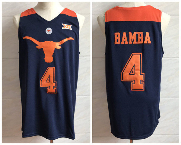 #4 Mohamed Mo Bamba Texas Longhorns college Navy blue Retro Classic Basketball Jersey Mens Stitched Custom Number and name Jerseys