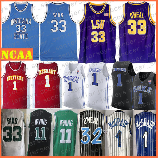 NCAA Tracy 1 McGrady Jersey Shaquille 32 O'Neal Jersey Irving Jersey Larry 33 Bird 1 Hardaway 0 Tatum Mens Basketball Jerseys