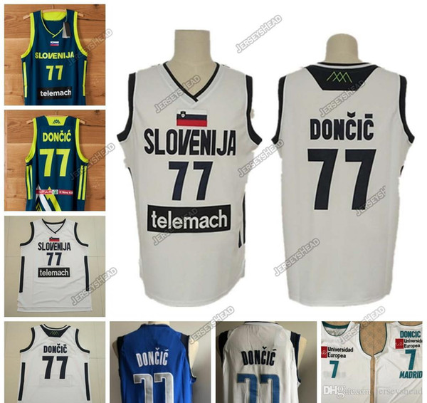 Men 77 Doncic Stitched jerseys Sport Jersey CITY SWINGMAN new SHIRTS TOP Luka #7 Slovenija Real Madrid Euroleague Champion tops 2019